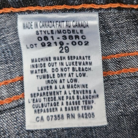 Rare Vintage Hollywood w/H on back pocket Made in Canada Sz 29 coloured stitches - Picture 3 of 6